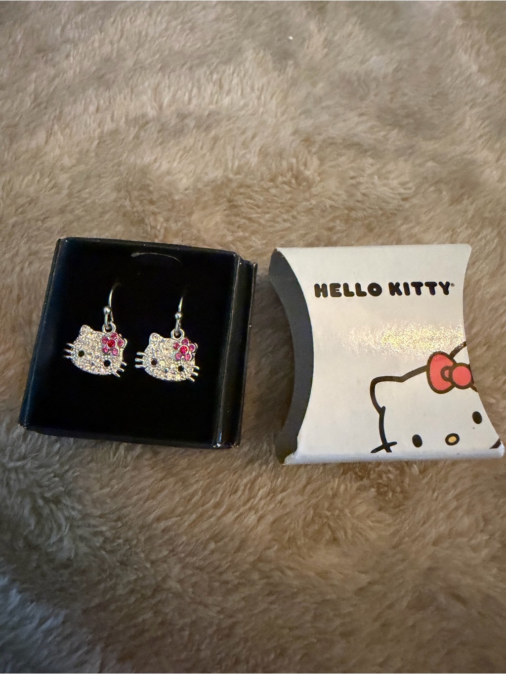 Avon Hello Kitty Silver-tone Pink Bow Earrings for Kids